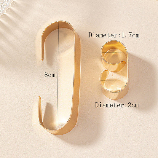 Geometric personality bracelet ring