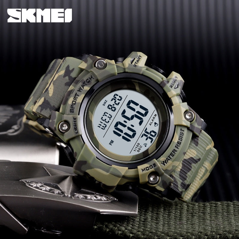 SKMEI 1552 Fashion Men Sport Watch Luxury Watches Stopwatch Countdown Digital Watch 50Bar Waterproof Military Watch Clock For Mens