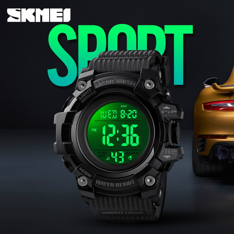 SKMEI 1552 Fashion Men Sport Watch Luxury Watches Stopwatch Countdown Digital Watch 50Bar Waterproof Military Watch Clock For Mens