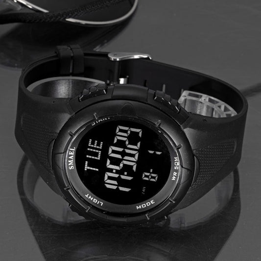 SMAEL 1016 Digital Watch Men50M Waterproof Watches Led Clock Alarm Black Bracelet Stopwatch 1016 Sport Watch Digital Watches For Men