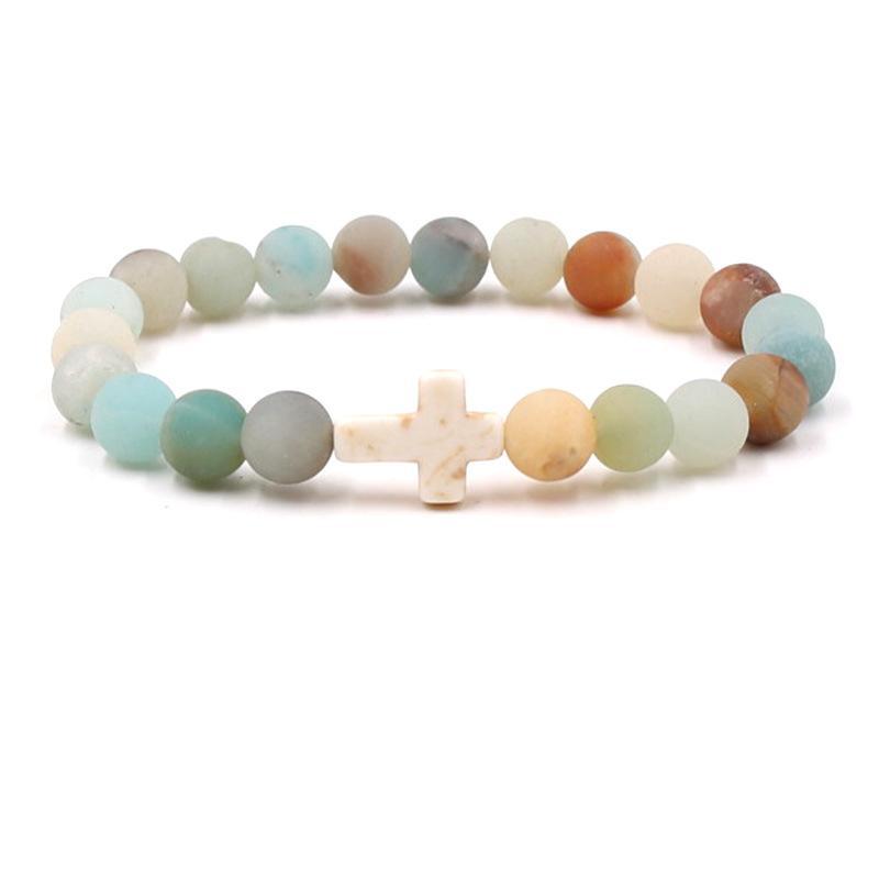 Fashion bead jewelry cross bracelet