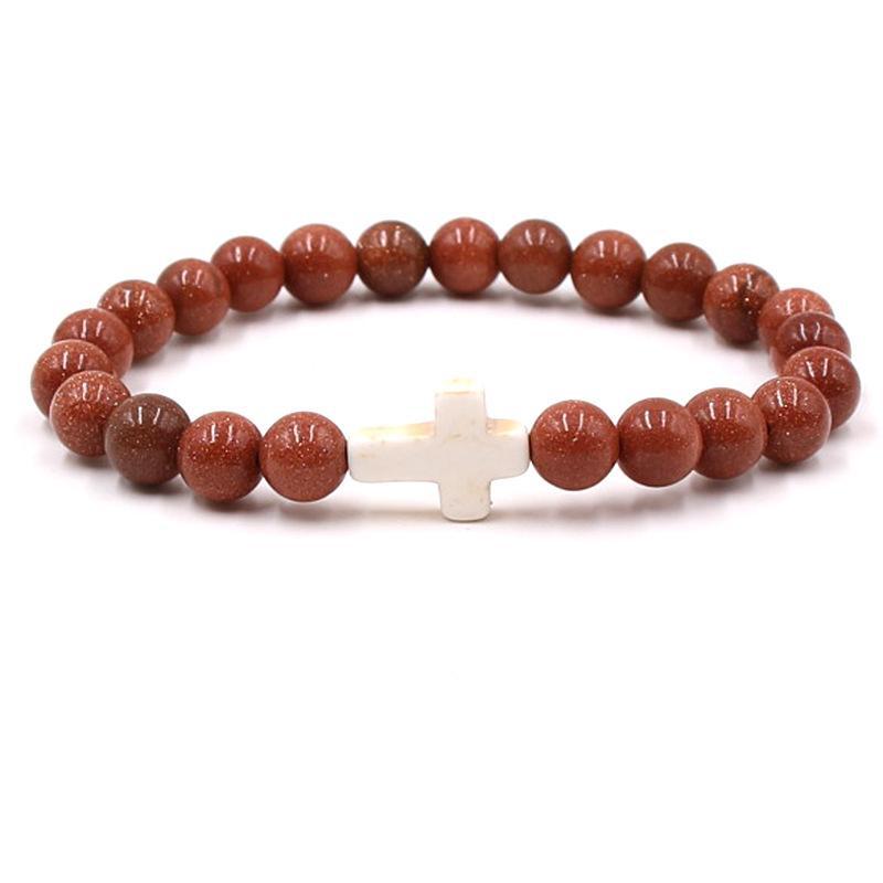 Fashion bead jewelry cross bracelet