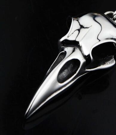 Crow Head Pendant Hip Hop Versatile Titanium Steel Necklace Personalized Couple Jewelry for Men