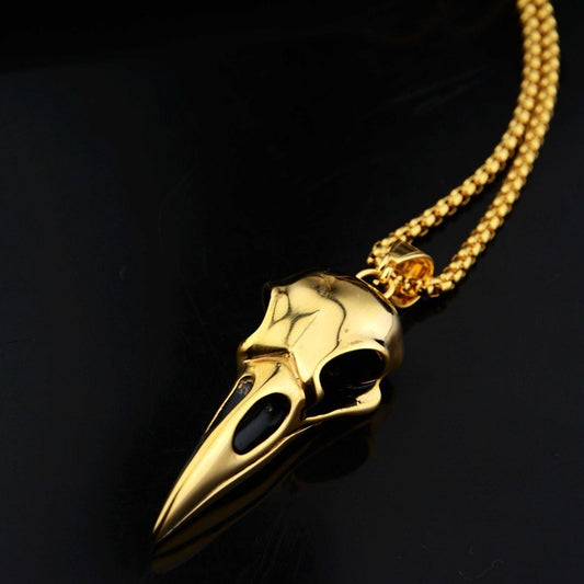 Crow Head Pendant Hip Hop Versatile Titanium Steel Necklace Personalized Couple Jewelry for Men