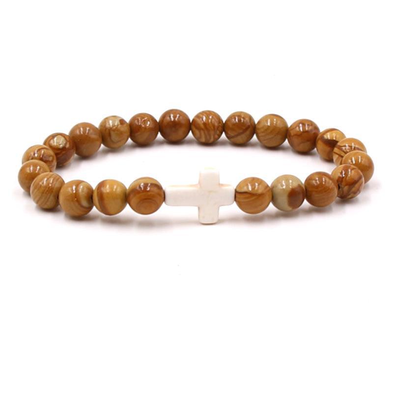Fashion bead jewelry cross bracelet