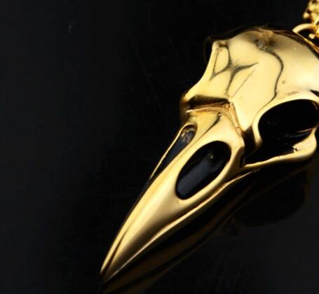 Crow Head Pendant Hip Hop Versatile Titanium Steel Necklace Personalized Couple Jewelry for Men