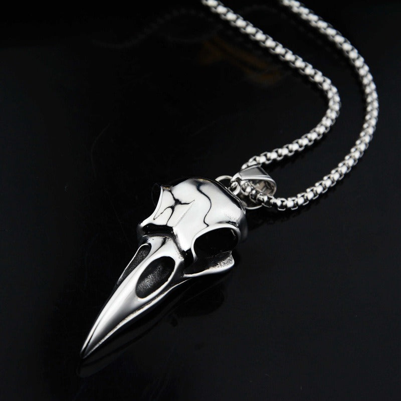 Crow Head Pendant Hip Hop Versatile Titanium Steel Necklace Personalized Couple Jewelry for Men